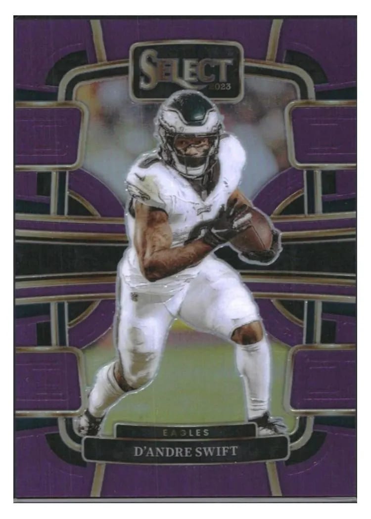 2023 Panini Select Base Set D'Andre Swift Purple Prizm #81 card