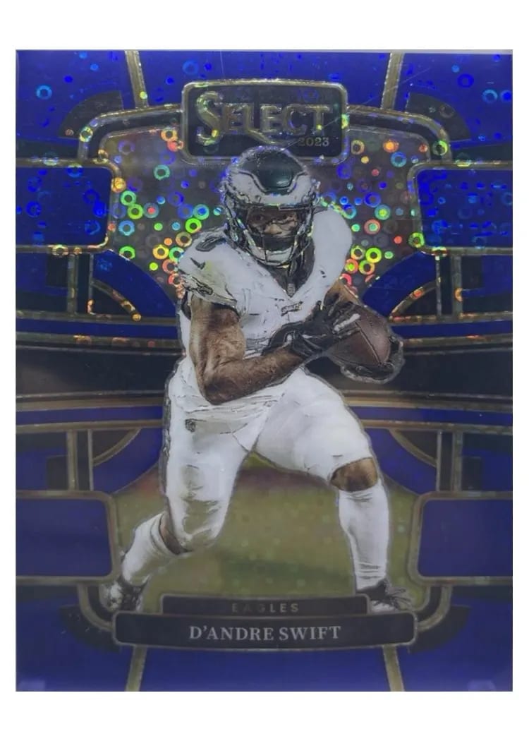 2023 Panini Select Base Set D'Andre Swift Blue Disco Prizm #81 card