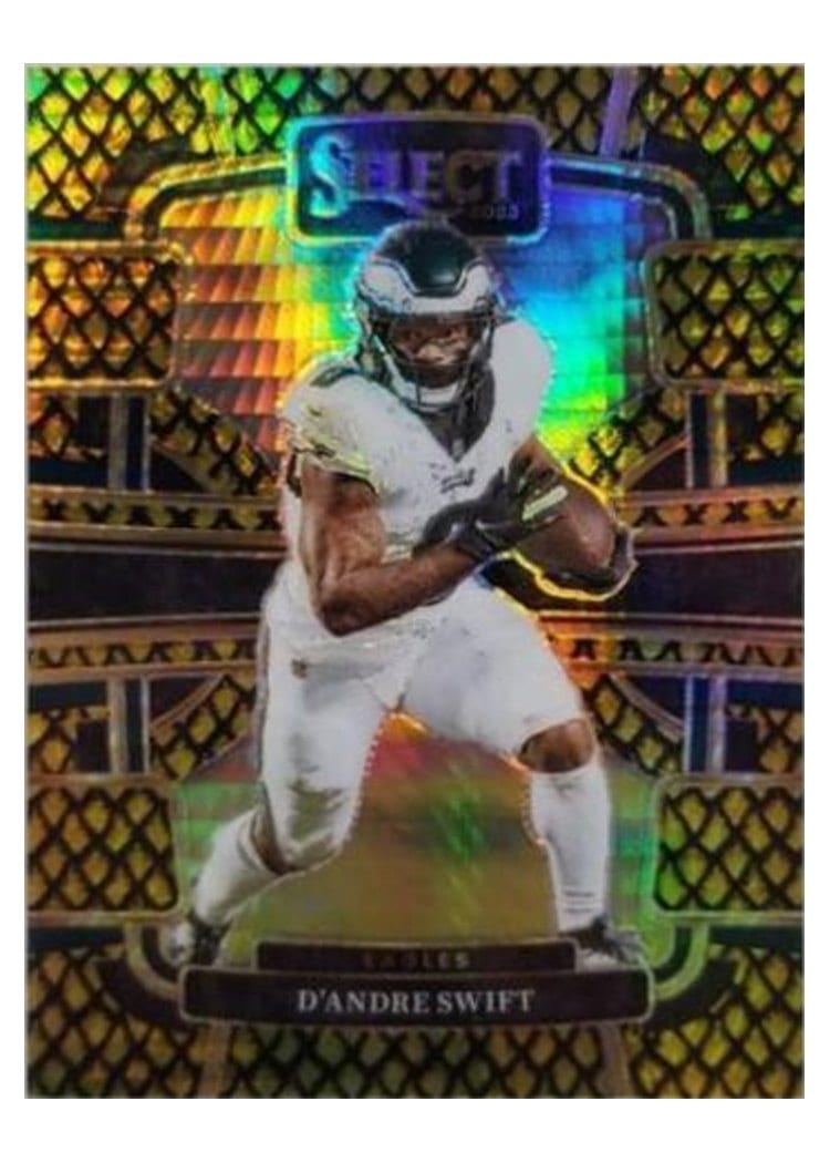 2023 Panini Select Base Set D'Andre Swift Dragon Scale Gold Prizm #81 card