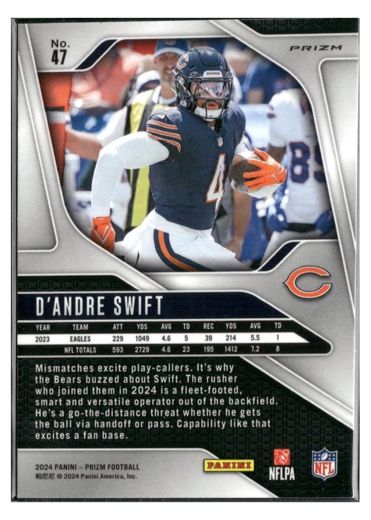 2024 Panini Prizm Base Set D'Andre Swift #47 card
