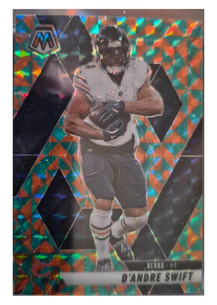2025 Panini Mosaic Base Set D'Andre Swift Blue Sparkle #213 card