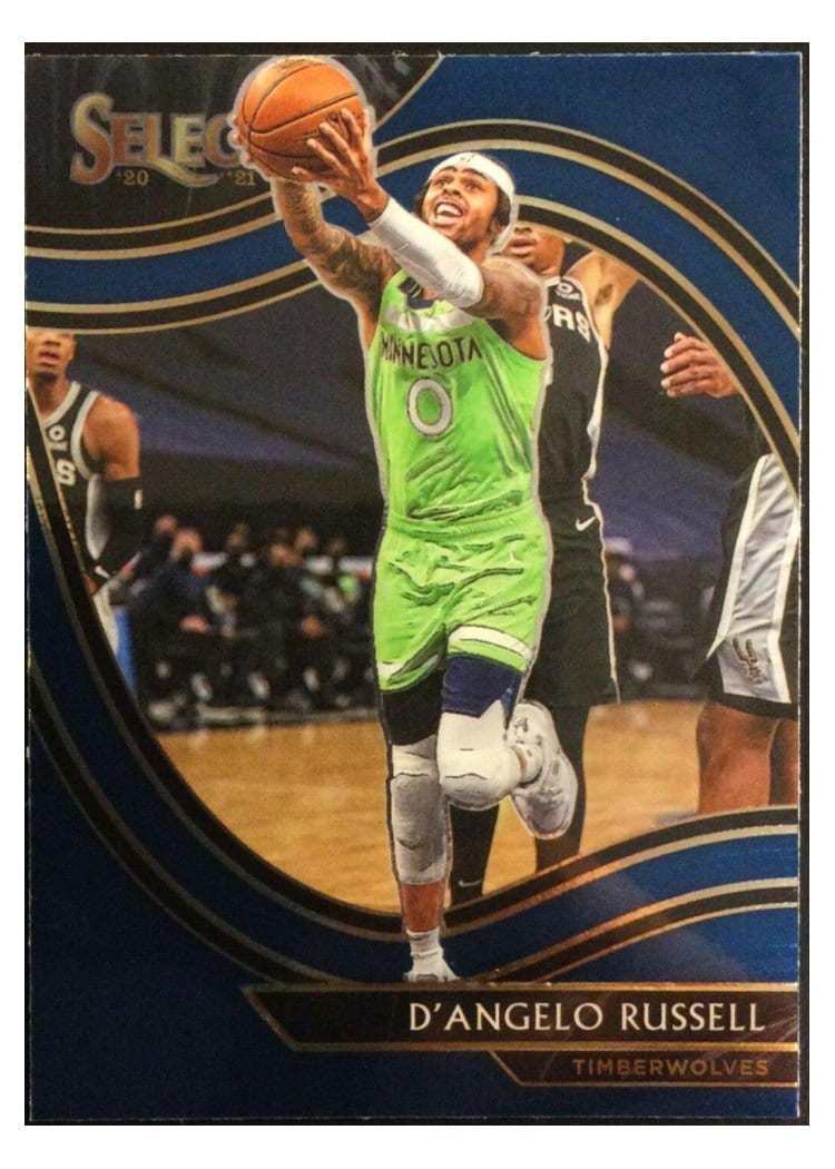2020-21 Panini Select Base Set D'Angelo Russell Blue Prizm #253 card
