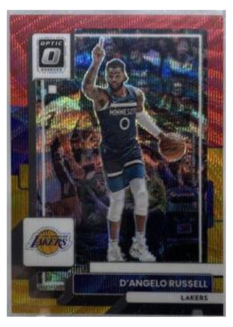 2022-23 Donruss Optic Base Set D'Angelo Russell Red Gold Wave #57 card