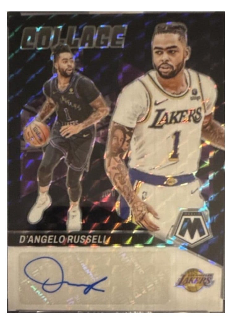 2023-24 Panini Mosaic Collage Autographs Mosaic D'Angelo Russell #4 card