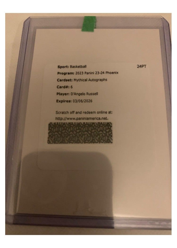 2023-24 Panini Phoenix Mythical Autographs D'Angelo Russell #MA-DAR card