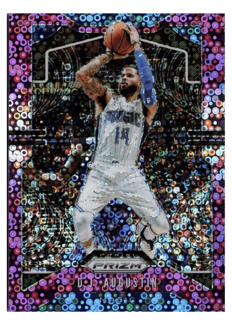2019-20 Panini Prizm Base Set D.J. Augustin Fast Break Prizm Purple #197 card