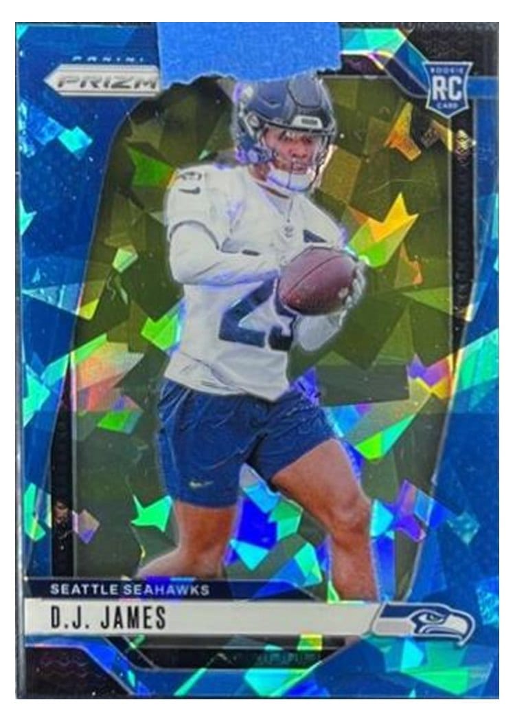 2024 Panini Prizm Base Set D.J. James Blue Ice #322 card