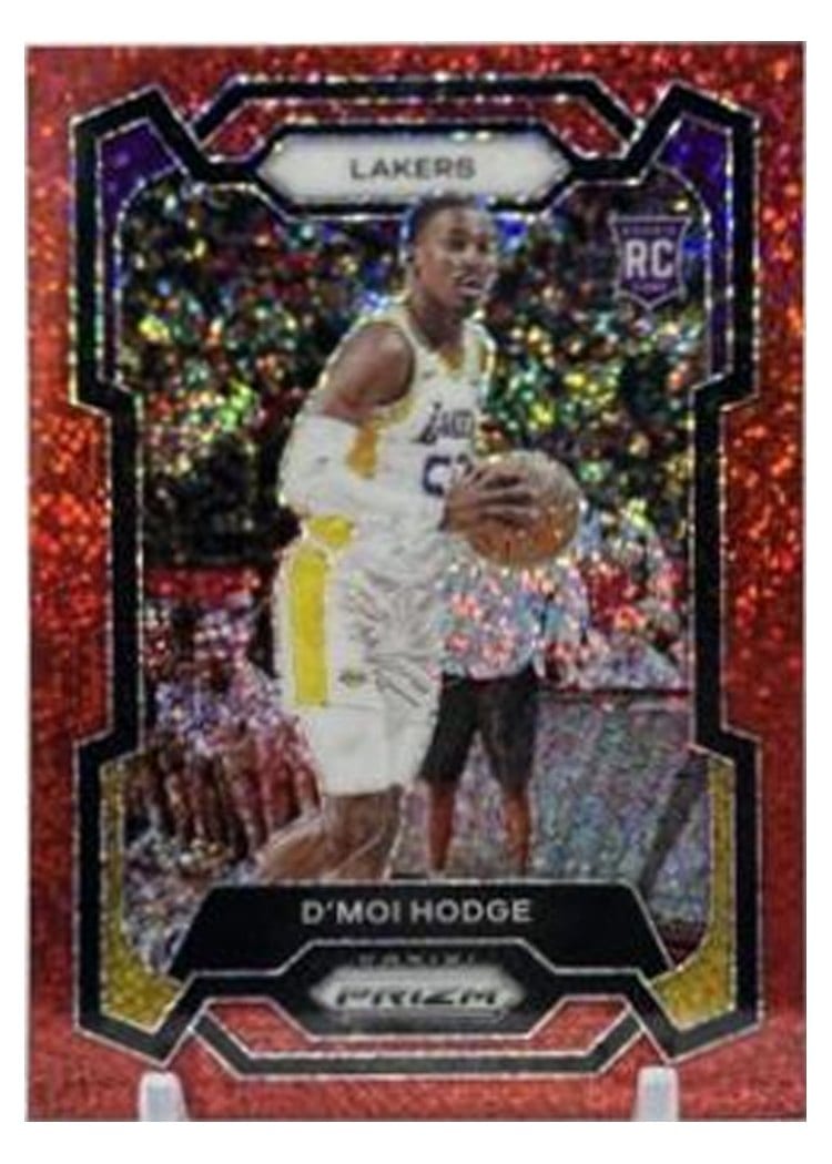 2023-24 Panini Prizm Base Set D'Moi Hodge Red Sparkle #298 card