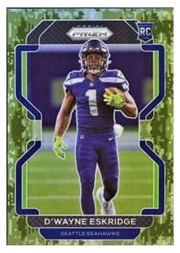 2021 Panini Prizm Base Set D'Wayne Eskridge Forest Camo Prizm #349 card