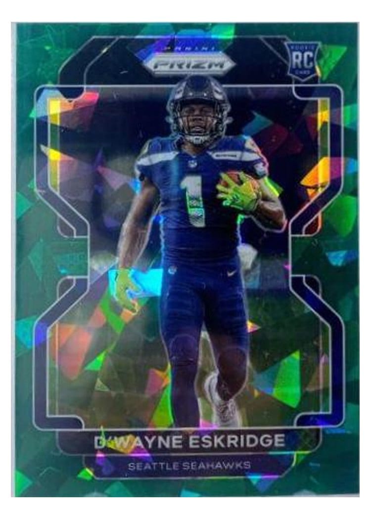 2021 Panini Prizm Base Set D'Wayne Eskridge Green Ice Prizm #349 card