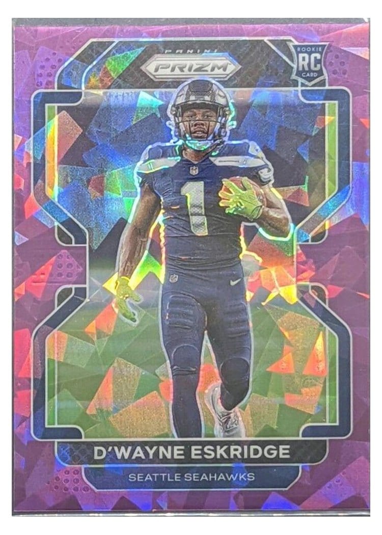 2021 Panini Prizm Base Set D'Wayne Eskridge Purple Ice Prizm #349 card