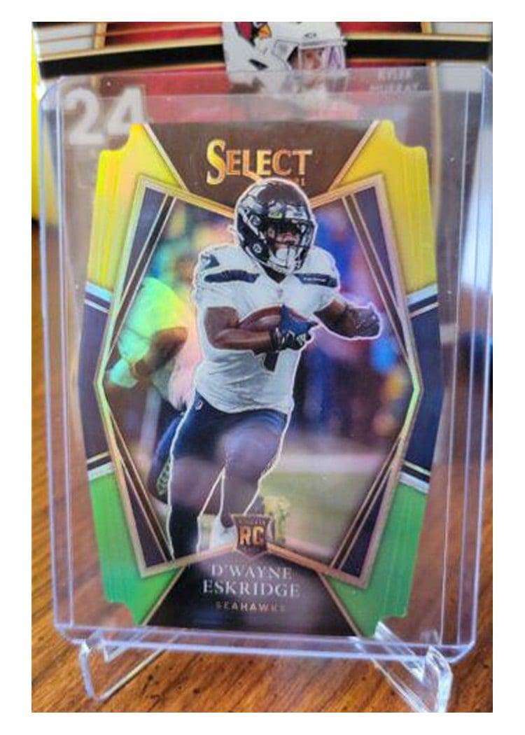 2021 Panini Select Base Set D'Wayne Eskridge Green and Yellow Die Cut #260 card