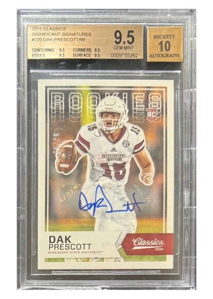 2016 Panini Classics Significant Signatures Dak Prescott #220 card