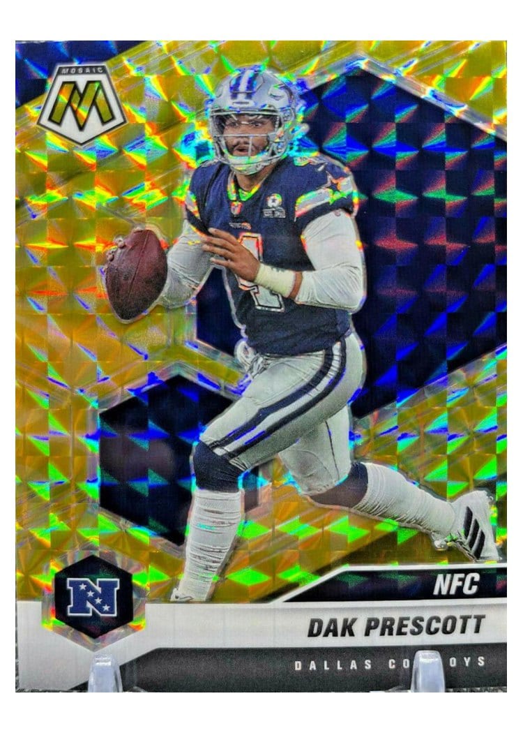 2021 Panini Mosaic Base Set Dak Prescott Reactive Yellow Mosaic #202 card