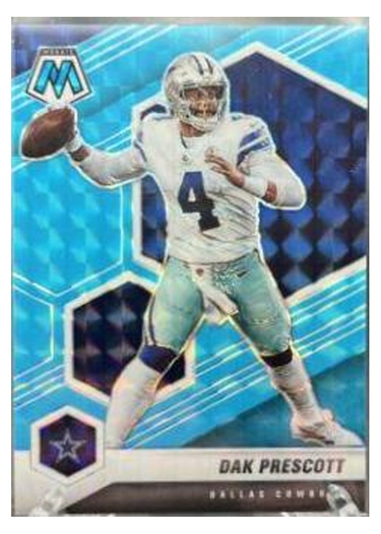 2021 Panini Mosaic Base Set Dak Prescott Blue Fluorescent #58 card