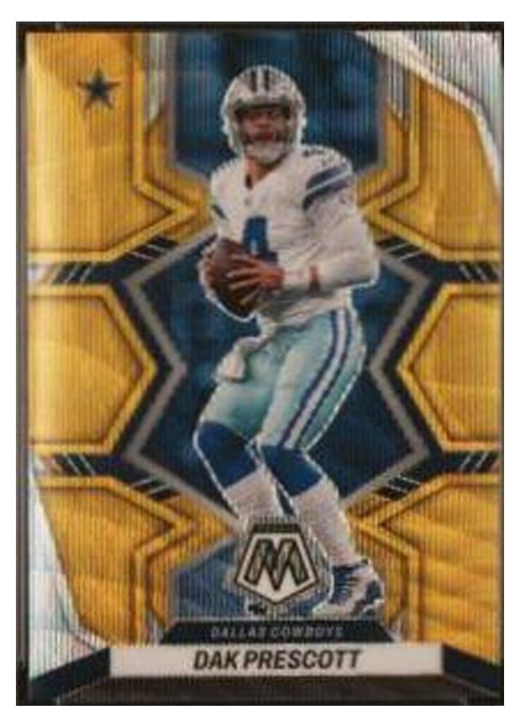 2022 Panini Mosaic Base Set Dak Prescott Gold Wave #52 card