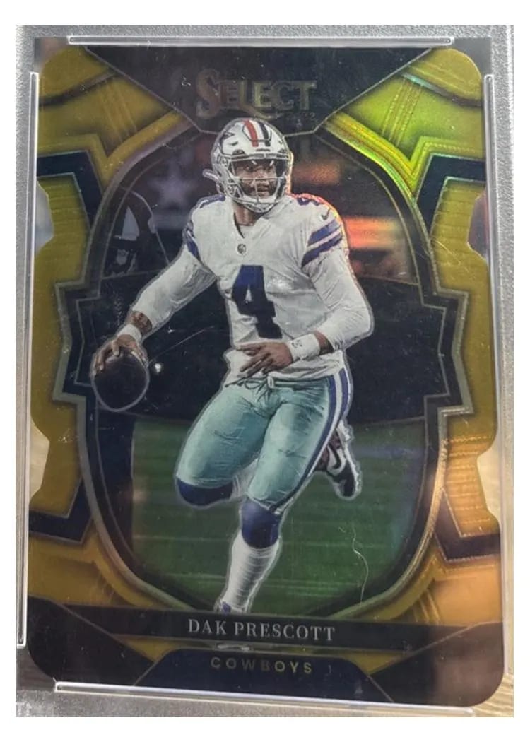 2022 Panini Select Base Set Dak Prescott Gold Die Cut #85 card