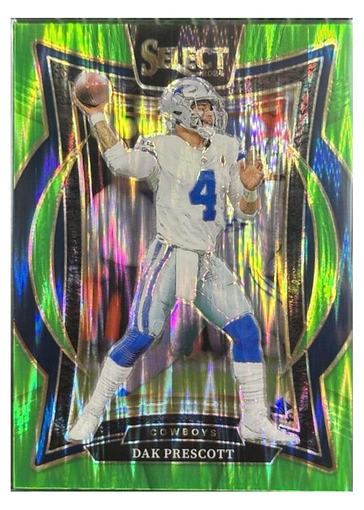 2024 Panini Select Base Set Dak Prescott Neon Green Prizm Shock #38 card