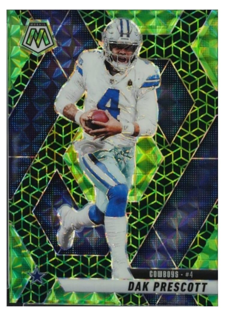 2025 Panini Mosaic Base Set Dak Prescott Green Spectris #91 card