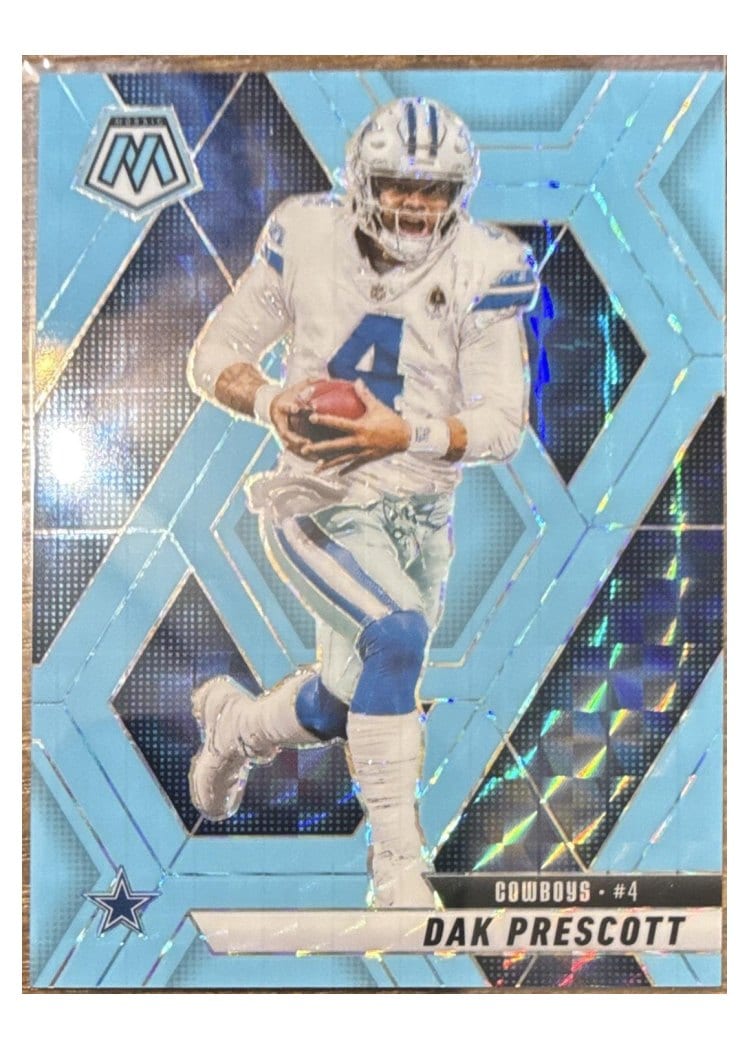 2025 Panini Mosaic Base Set Dak Prescott Blue Fluorescent #91 card