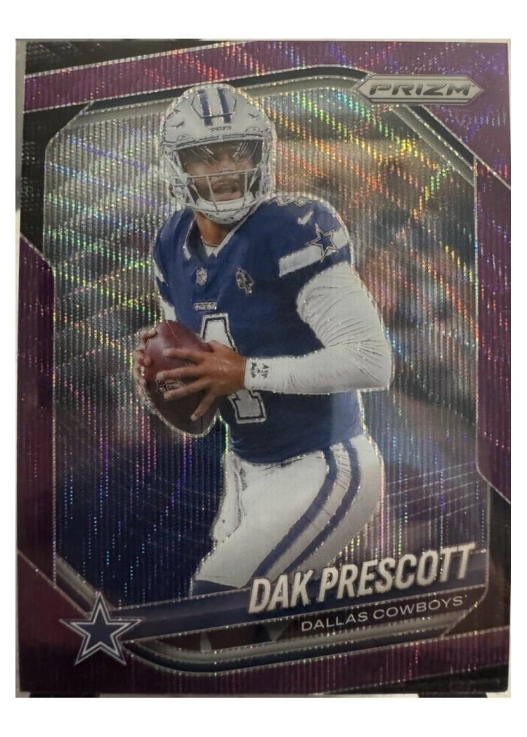 2025 Panini Prizm Base Set Dak Prescott Purple Wave #57 card