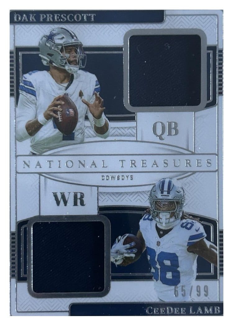 2024 Panini National Treasures NFL Gear Combo Materials Dak Prescott/CeeDee Lamb #8 card
