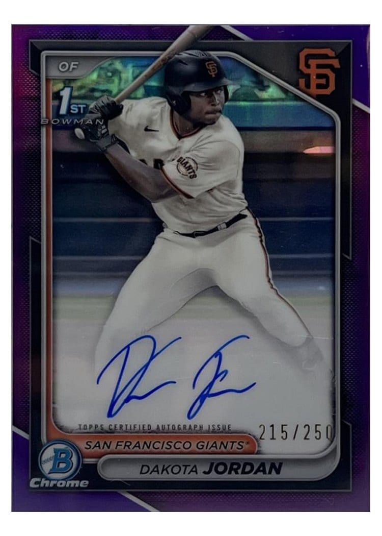 2024 Bowman Draft Chrome Prospect Autographs Dakota Jordan #CPA-DJ card