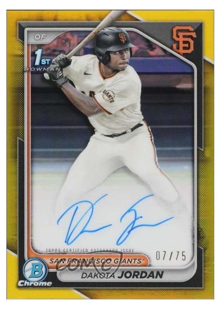2024 Bowman Draft Chrome Prospect Autographs Dakota Jordan #CPA-DJ card