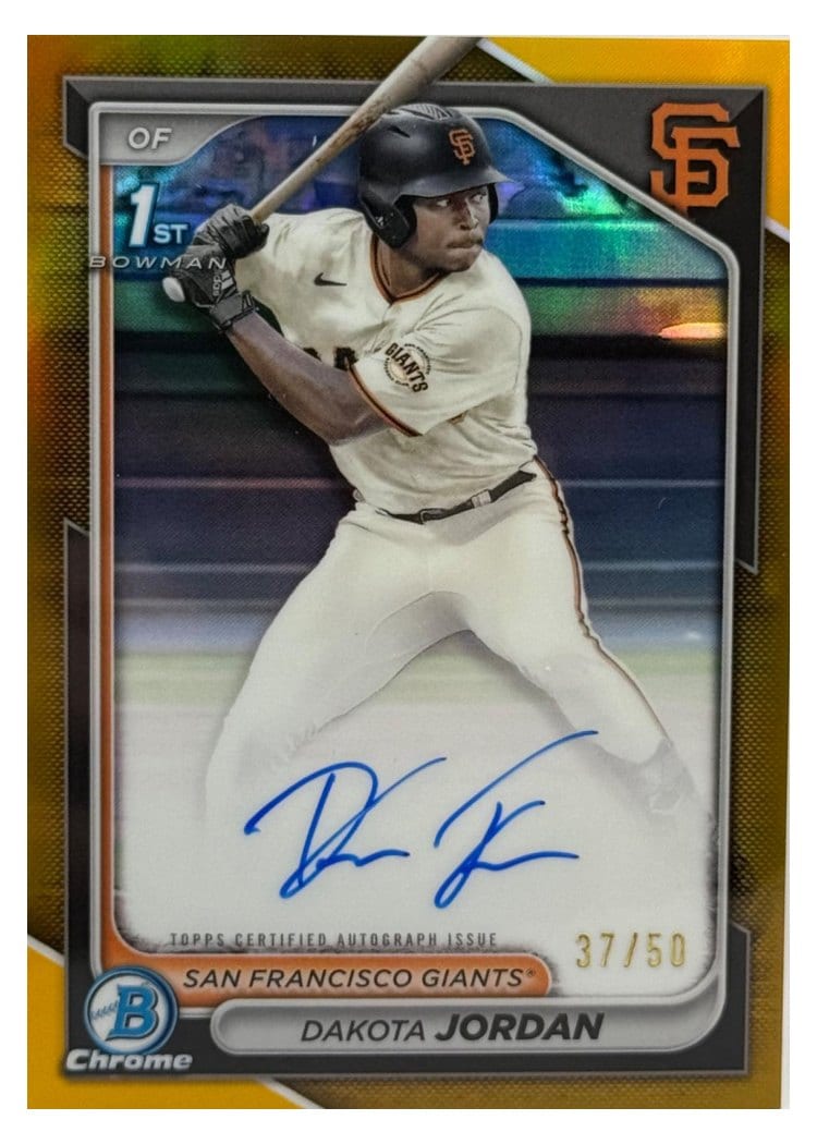 2024 Bowman Draft Chrome Prospect Autographs Dakota Jordan #CPA-DJ card