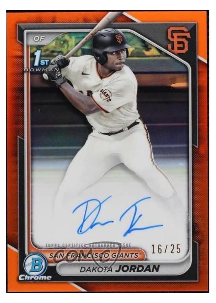 2024 Bowman Draft Chrome Prospect Autographs Dakota Jordan #CPA-DJ card