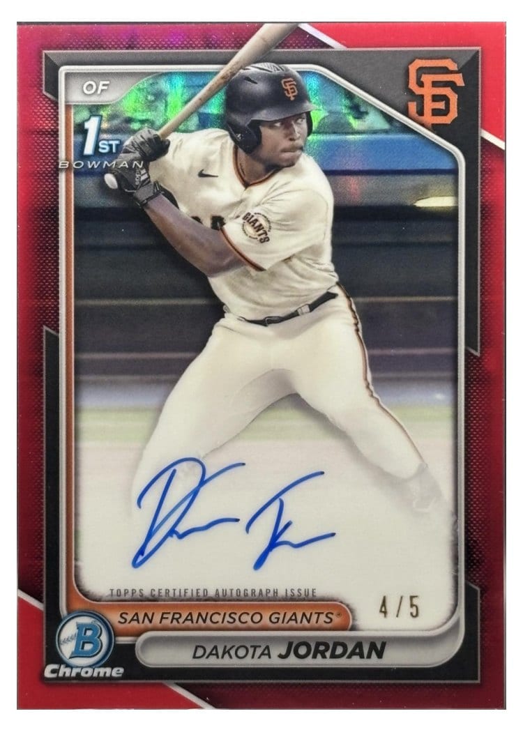 2024 Bowman Draft Chrome Prospect Autographs Dakota Jordan #CPA-DJ card