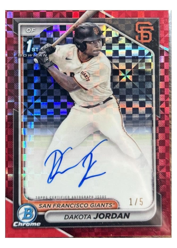 2024 Bowman Draft Chrome Prospect Autographs Dakota Jordan #CPA-DJ card