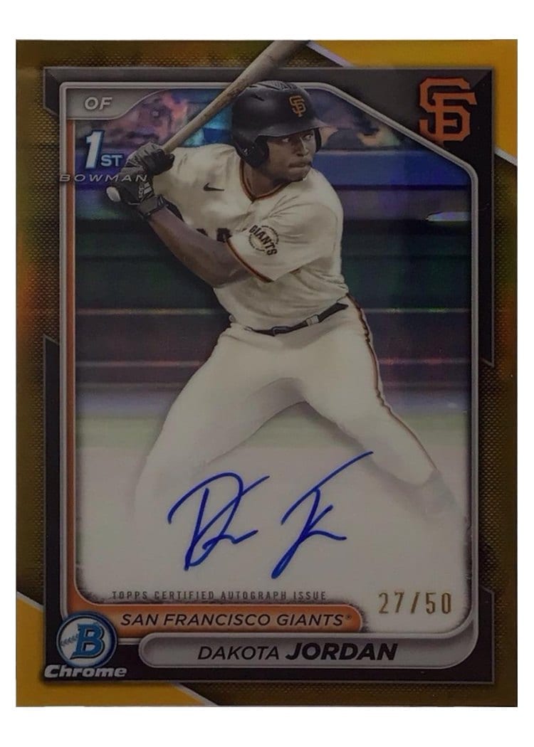 2024 Bowman Draft Chrome Prospect Autographs Dakota Jordan #CPA-DJ card