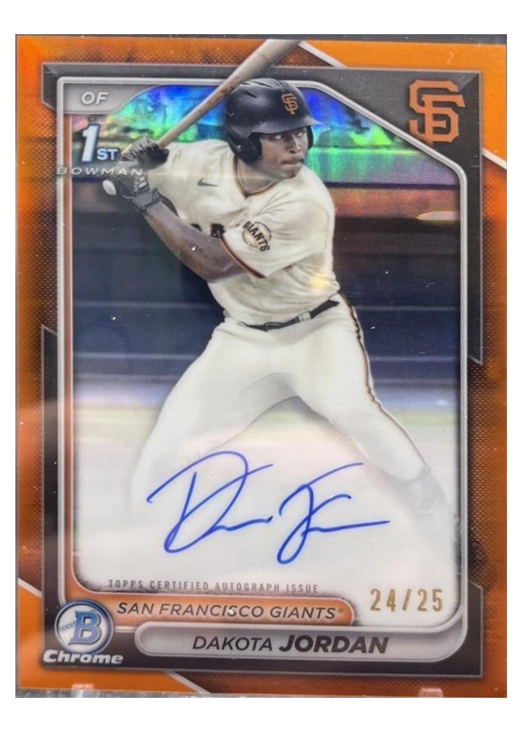 2024 Bowman Draft Chrome Prospect Autographs Dakota Jordan #CPA-DJ card