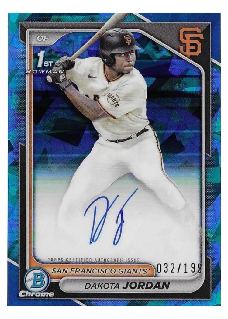2024 Bowman Draft Sapphire Edition Prospect Autographs Dakota Jordan #CPA-DJ card