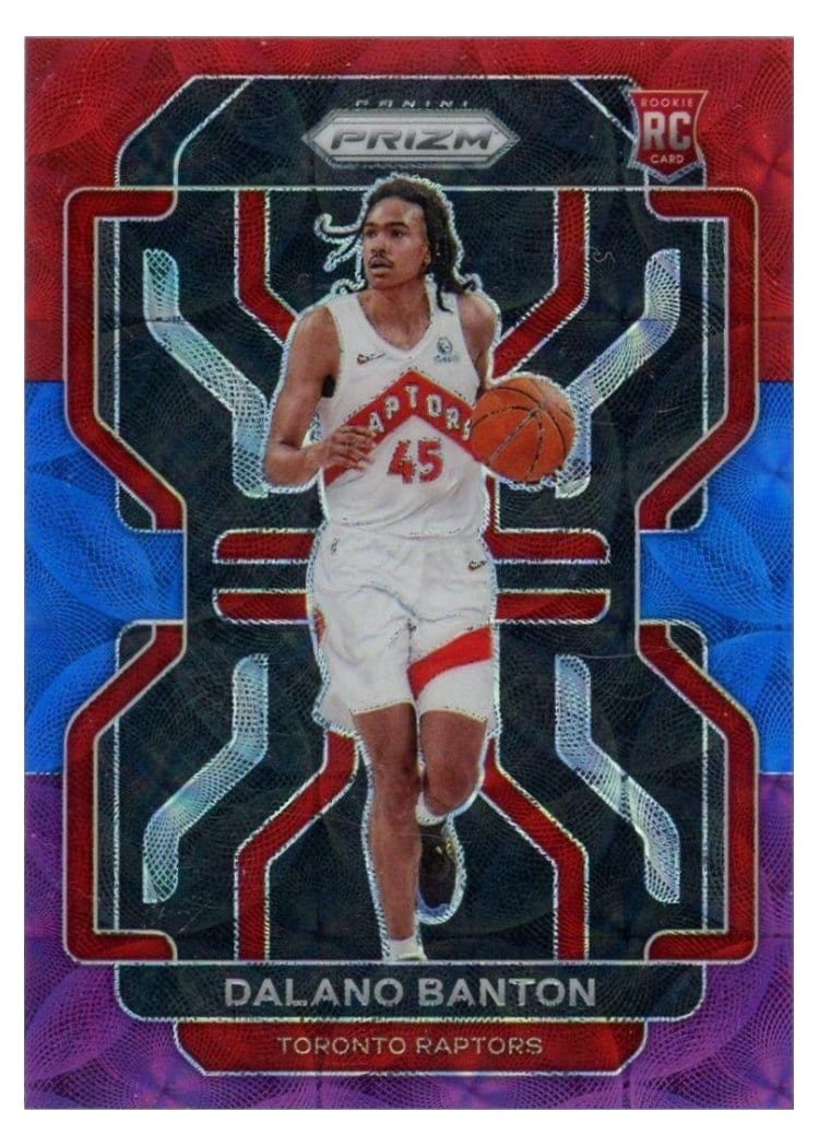 2021-22 Panini Prizm Base Set Dalano Banton Red Blue Purple Choice Prizm #328 card
