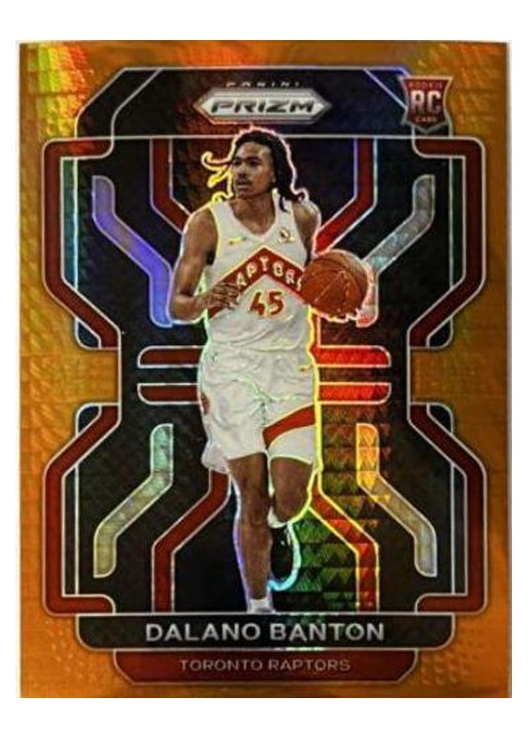 2021-22 Panini Prizm Base Set Dalano Banton Orange Hyper Prizm #328 card
