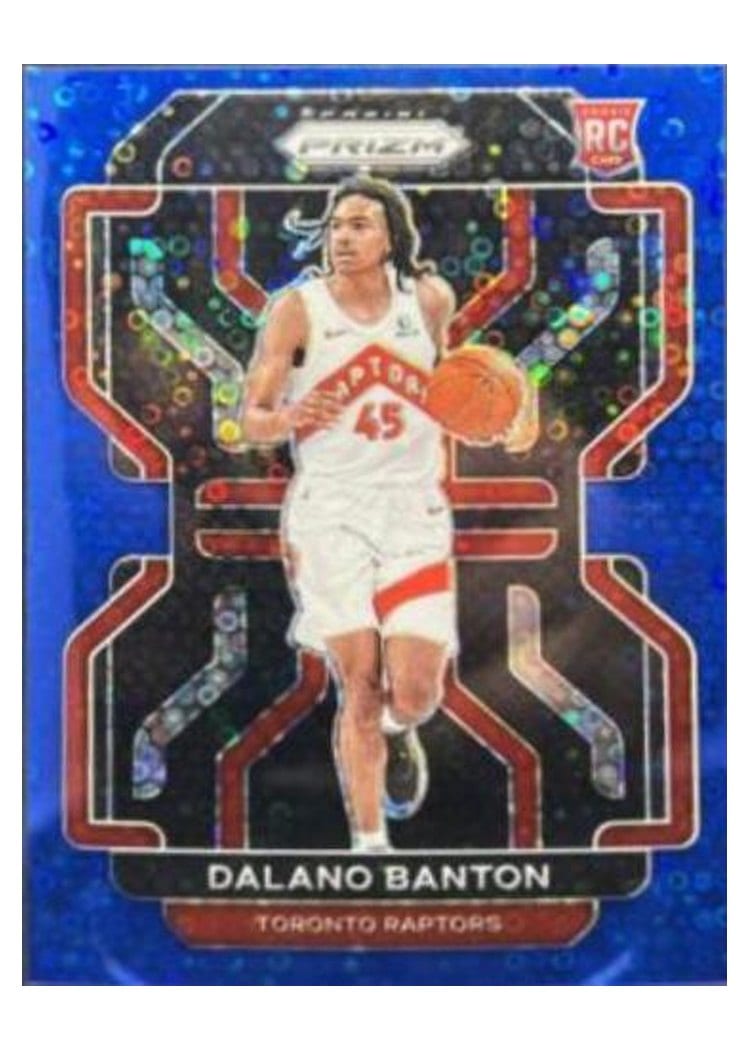 2021-22 Panini Prizm Base Set Dalano Banton Fast Break Blue Prizm #328 card