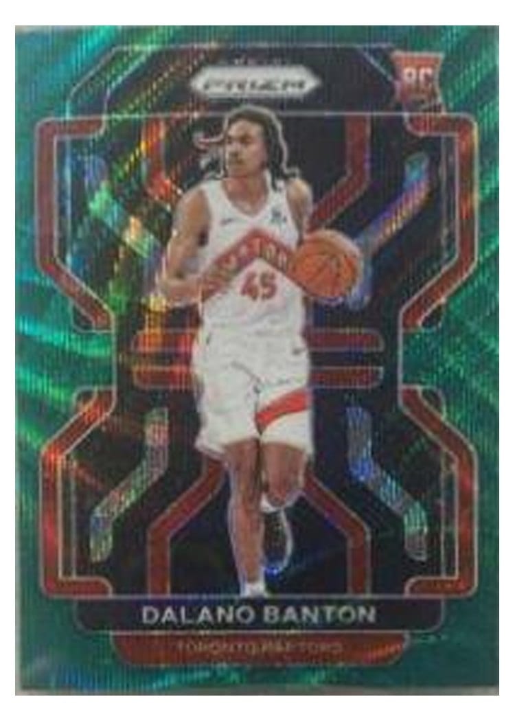 2021-22 Panini Prizm Base Set Dalano Banton Green Wave #328 card