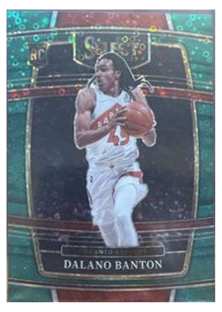 2021-22 Panini Select Base Set Dalano Banton Green Disco Prizm #91 card
