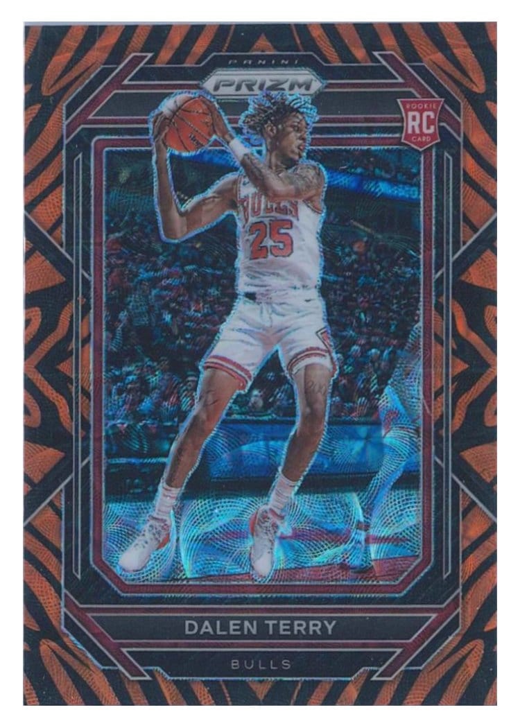 2022-23 Panini Prizm Base Set Dalen Terry Choice Tiger Stripe Prizm #240 card