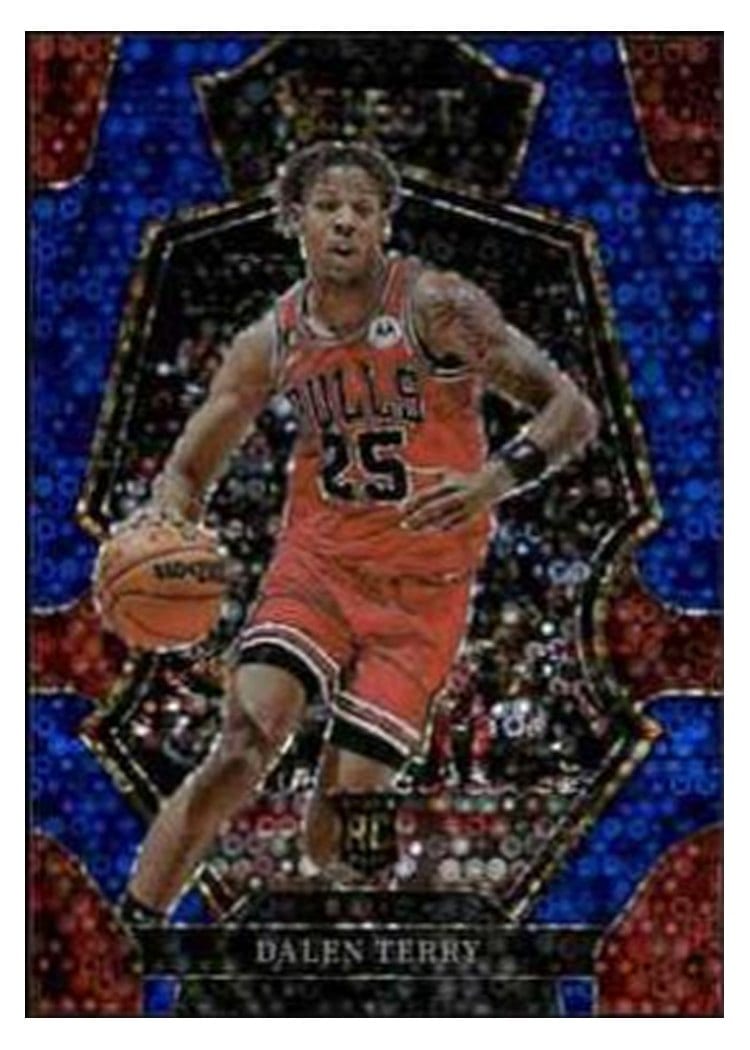 2022-23 Panini Select Base Set Dalen Terry Blue Disco Prizm #188 card