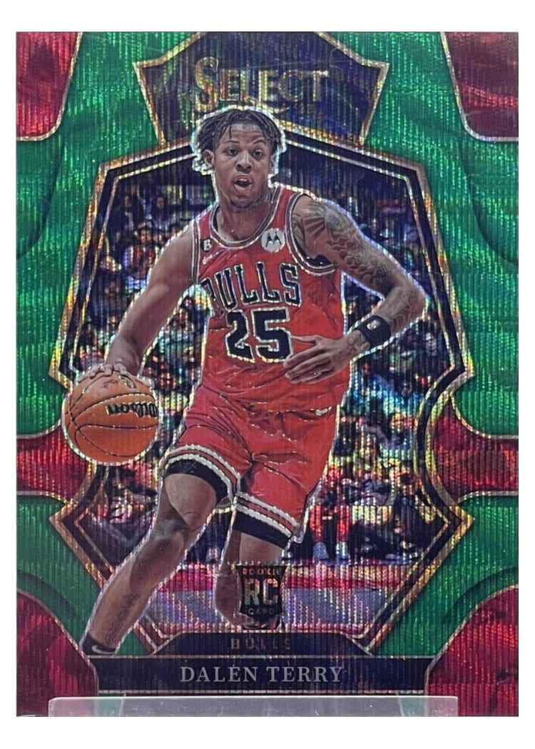 2022-23 Panini Select Base Set Dalen Terry Green Wave Prizm #188 card