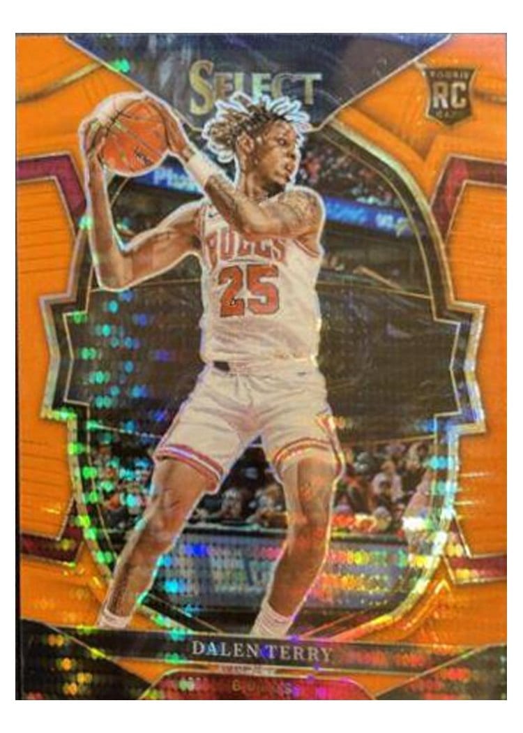 2022-23 Panini Select Base Set Dalen Terry Neon Orange Pulsar Prizm #89 card