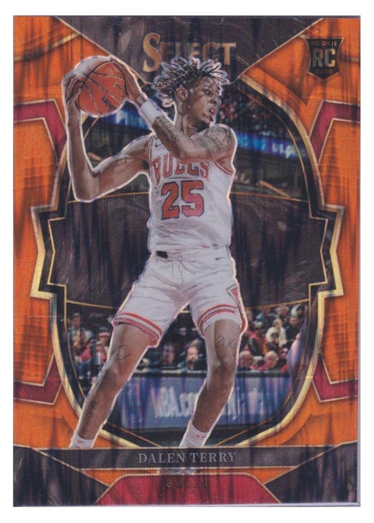 2022-23 Panini Select Base Set Dalen Terry Orange Flash Prizm #89 card