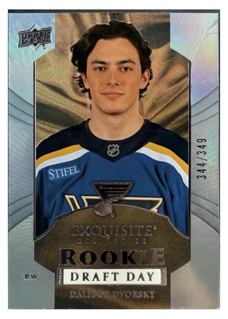 2025-26 Upper Deck Black Diamond Exquisite Rookie Draft Day Dalibor Dvorsky #RDD-DD card