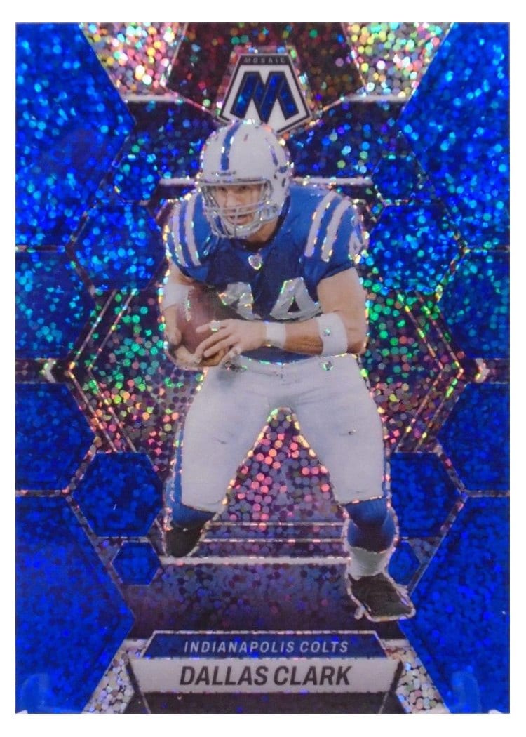 2023 Panini Mosaic Base Set Dallas Clark Blue Sparkle #99 card