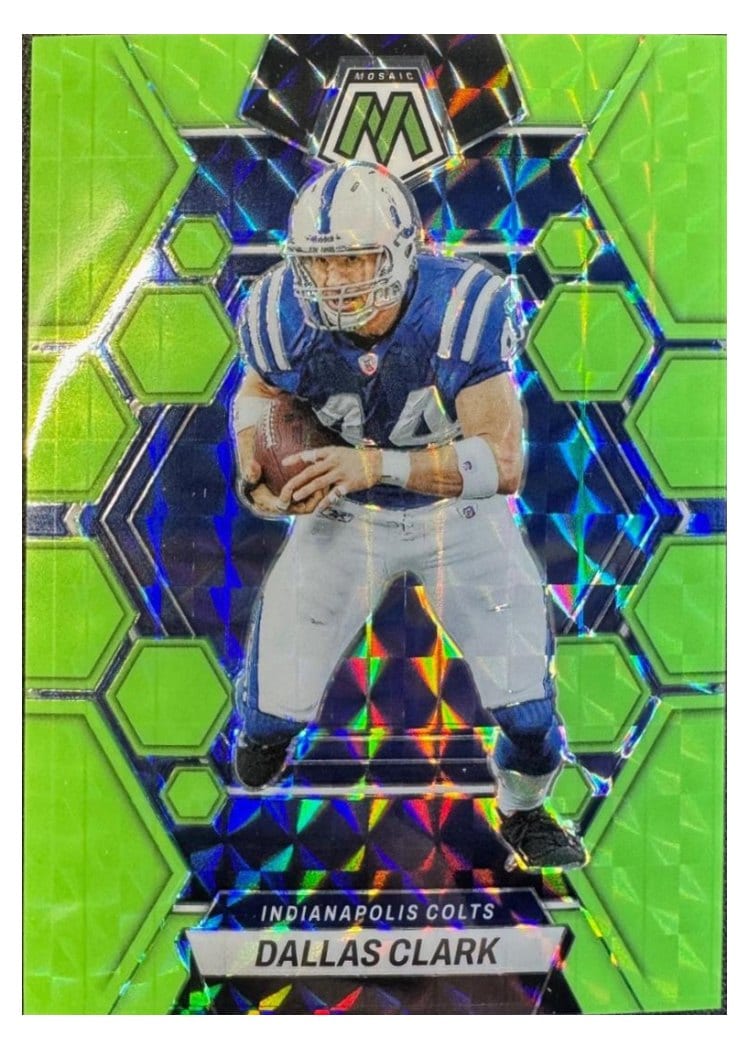 2023 Panini Mosaic Base Set Dallas Clark Green Fluorescent #99 card