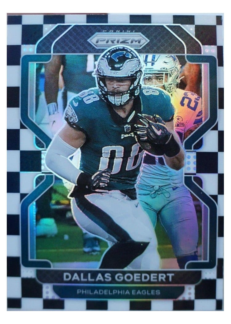 2021 Panini Prizm Base Set Dallas Goedert Black and White Checker Prizm #220 card