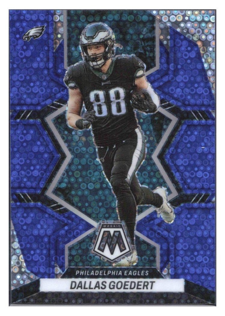 2022 Panini Mosaic Base Set Dallas Goedert No Huddle Blue #159 card